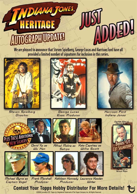 2008 Topps Indiana Jones Heritage Checklist, Trading Cards Details